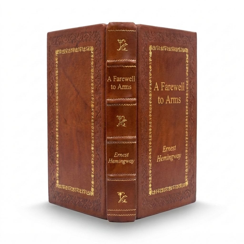 A Farewell to Arms by Ernest Hemingway — handcrafted leather bound edition with gold embossing