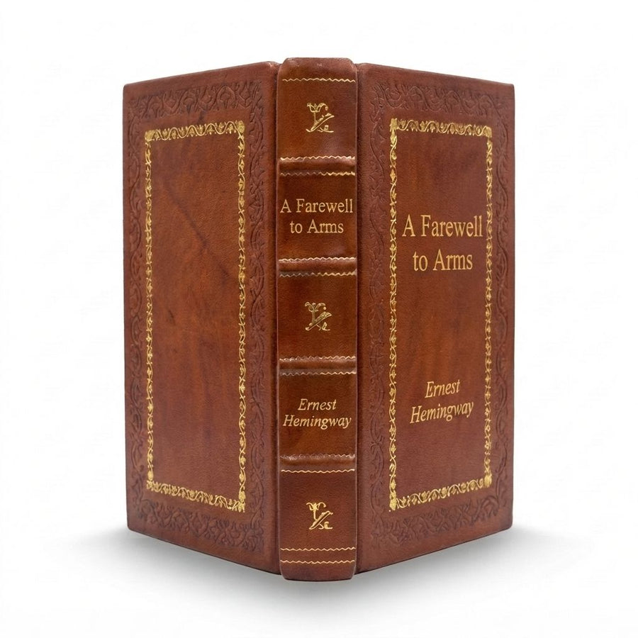A Farewell to Arms by Ernest Hemingway — handcrafted leather bound edition with gold embossing