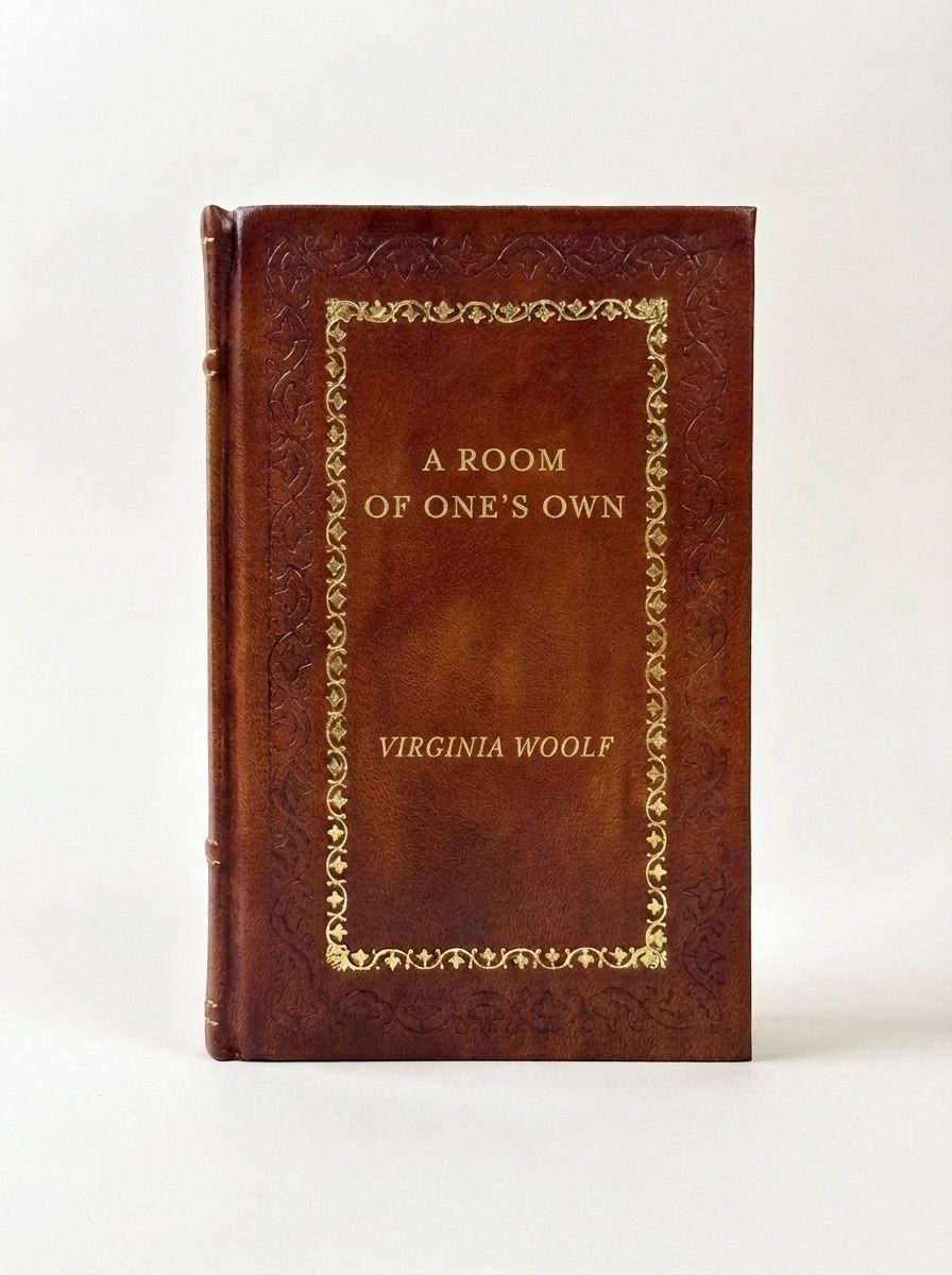 A Room of One's Own by Virginia Woolf — handcrafted leather bound edition with gold embossing