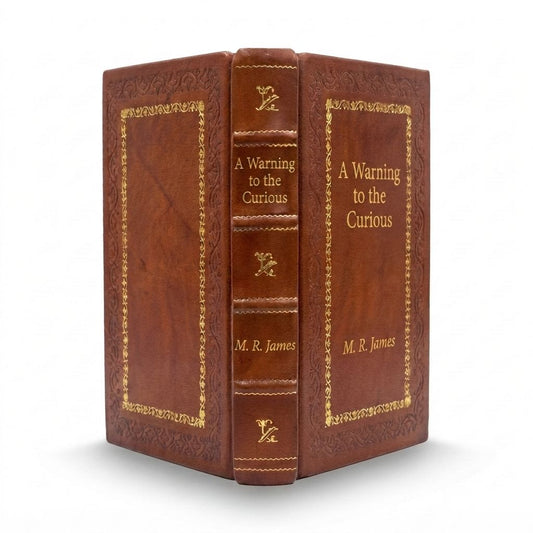 A Warning to the Curious by M. R. James — handcrafted leather bound edition with gold embossing