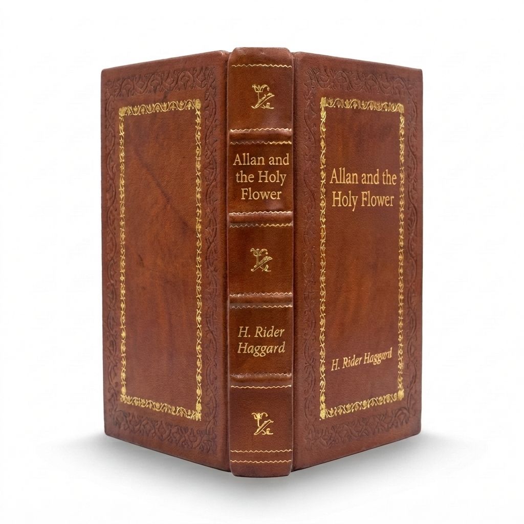 Allan and the Holy Flower by H. Rider Haggard — handcrafted leather bound edition with gold embossing