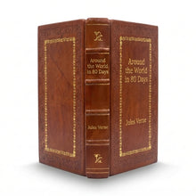 Around the World in Eighty Days by Jules Verne handcrafted leather bound edition