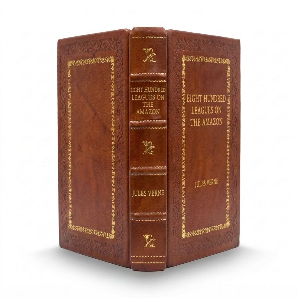 Eight Hundred Leagues on the Amazon by Jules Verne — handcrafted leather bound edition with gold embossing