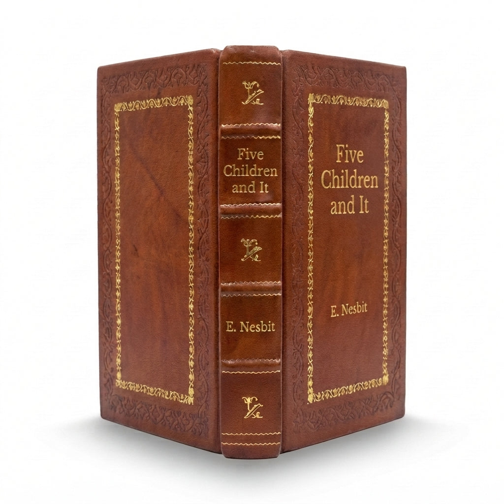 Five Children and It by E. Nesbit handcrafted leather bound edition
