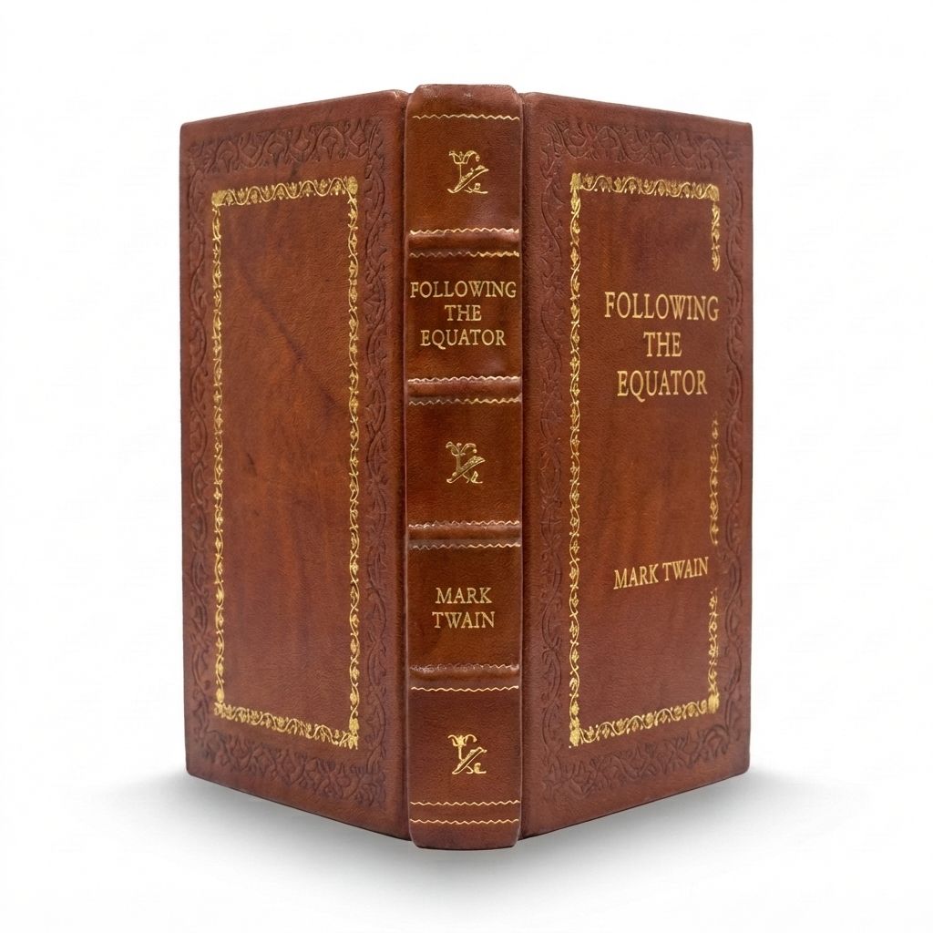 Following the Equator by Mark Twain — handcrafted leather bound edition with gold embossing