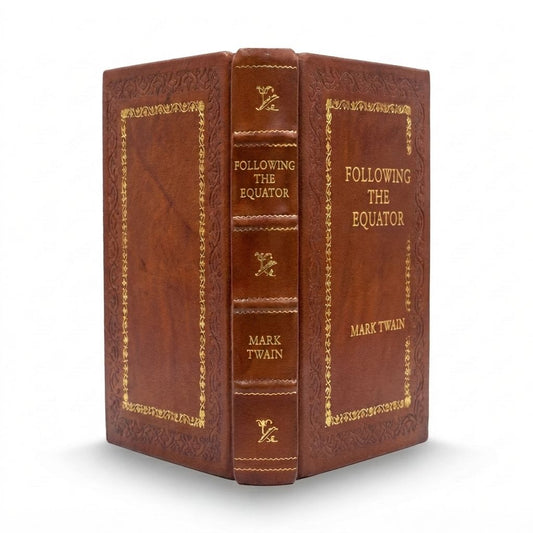 Following the Equator by Mark Twain — handcrafted leather bound edition with gold embossing