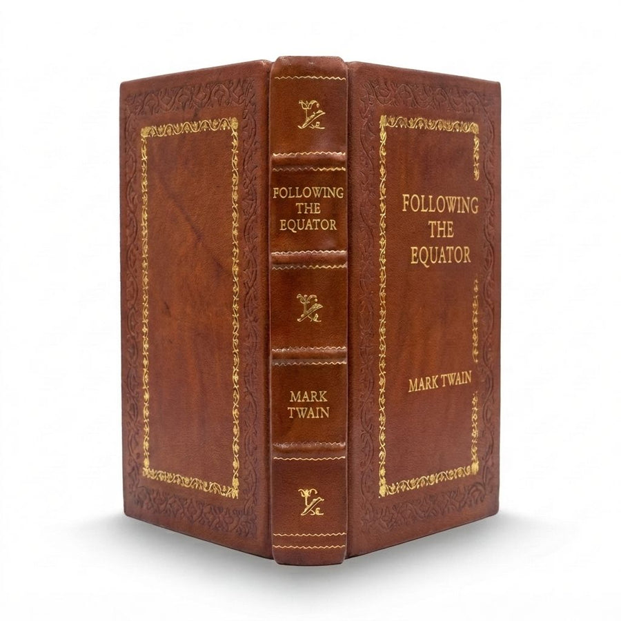 Following the Equator by Mark Twain — handcrafted leather bound edition with gold embossing