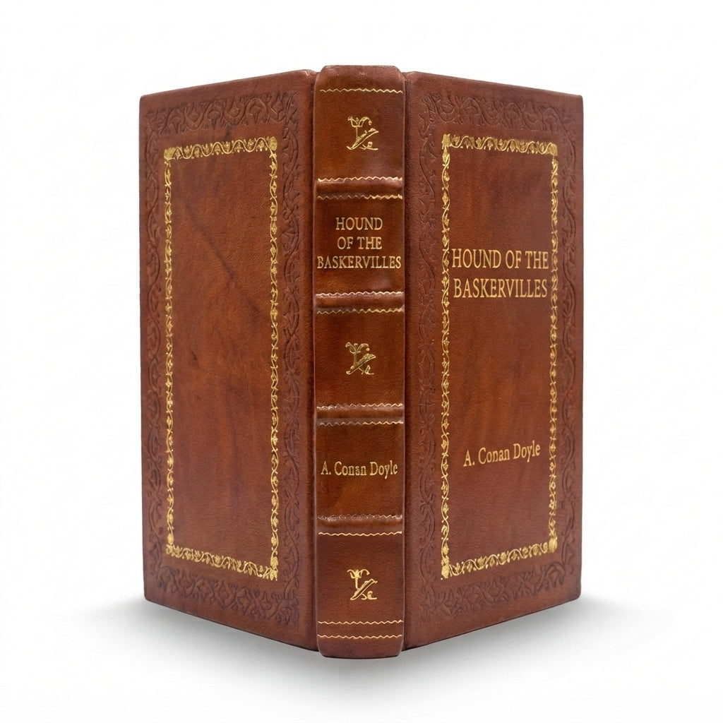 The Hound of the Baskervilles by Arthur Conan Doyle handcrafted leather bound edition