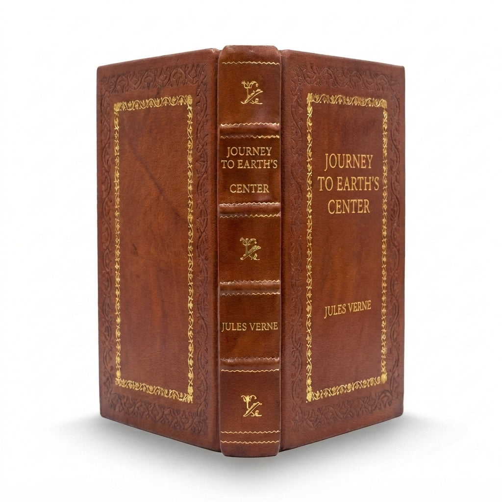 Journey to the Center of the Earth by Jules Verne handcrafted leather bound edition