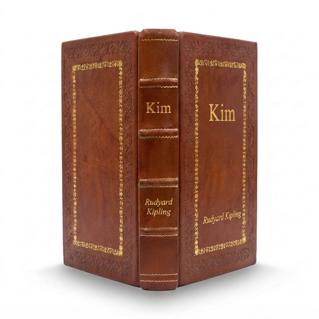Kim by Rudyard Kipling — handcrafted leather bound edition with gold embossing
