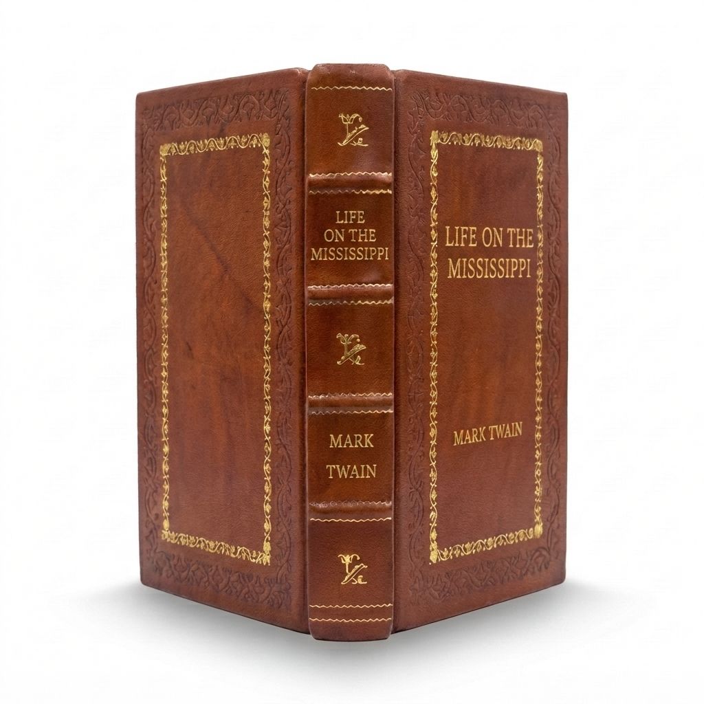 Life on the Mississippi by Mark Twain — handcrafted leather bound edition with gold embossing