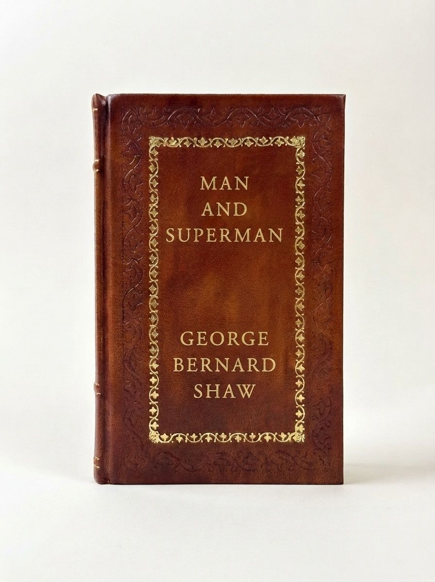Man and Superman by George Bernard Shaw — handcrafted leather bound edition with gold embossing
