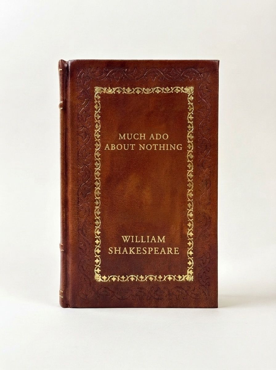 Much Ado About Nothing by William Shakespeare — handcrafted leather bound edition with gold embossing