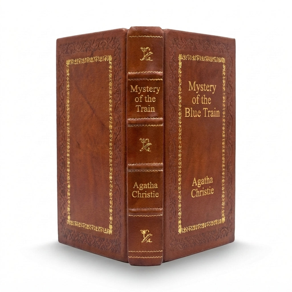The Mystery of the Blue Train by Agatha Christie handcrafted leather bound edition