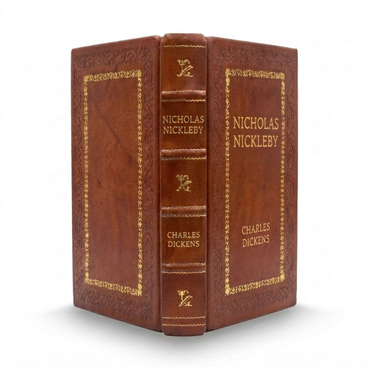Nicholas Nickleby by Charles Dickens — handcrafted leather bound edition with gold embossing