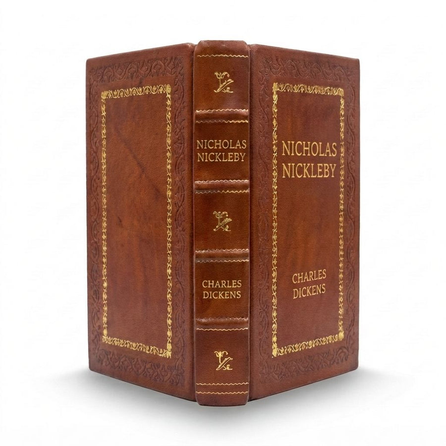 Nicholas Nickleby by Charles Dickens — handcrafted leather bound edition with gold embossing