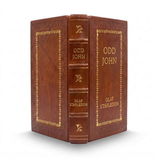 Odd John by Olaf Stapledon — handcrafted leather bound edition with gold embossing