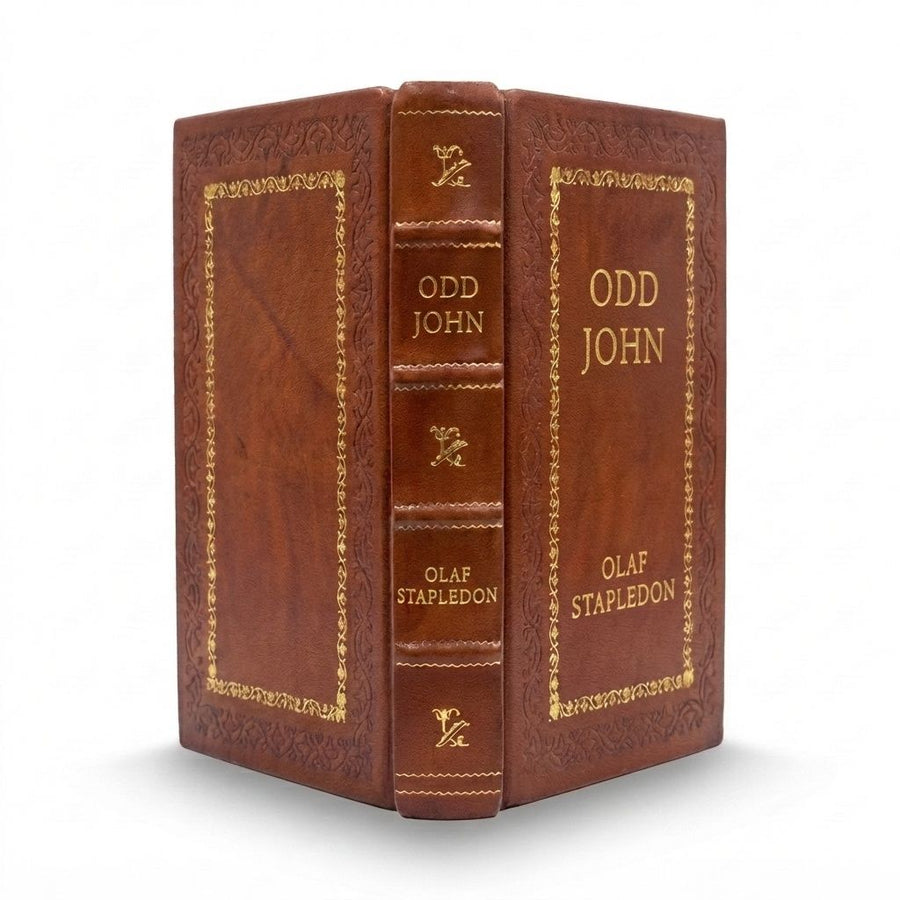 Odd John by Olaf Stapledon — handcrafted leather bound edition with gold embossing