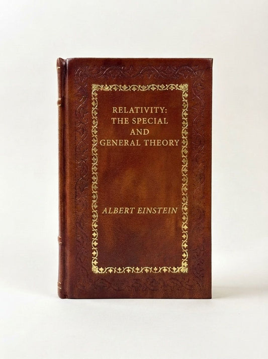 Relativity The Special and General Theory by Albert Einstein — handcrafted leather bound edition with gold embossing