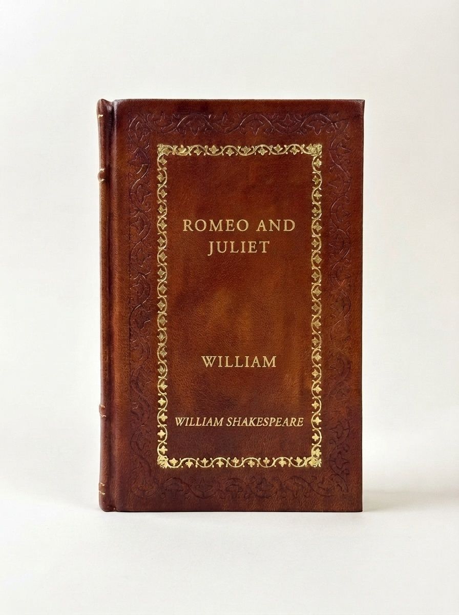 Romeo and Juliet by William Shakespeare — handcrafted leather bound edition with gold embossing