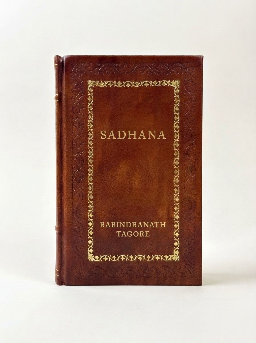 Sadhana by Rabindranath Tagore — handcrafted leather bound edition with gold embossing