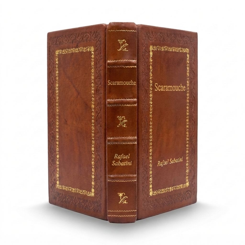 Scaramouche by Rafael Sabatini — handcrafted leather bound edition with gold embossing