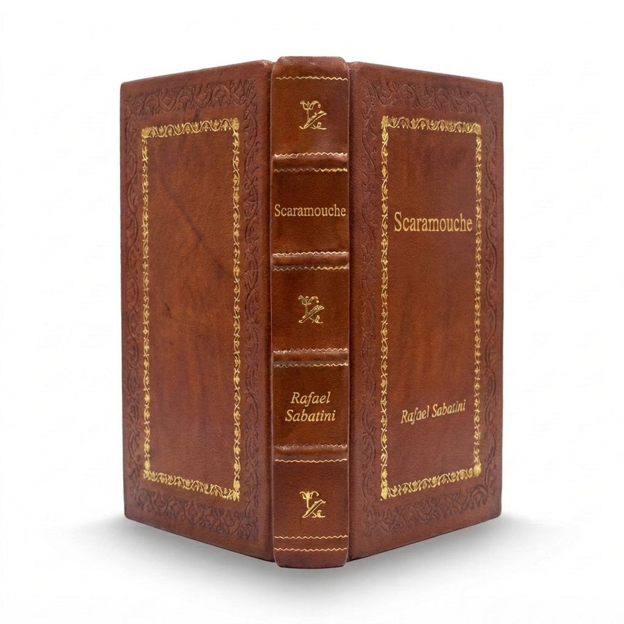Scaramouche by Rafael Sabatini — handcrafted leather bound edition with gold embossing