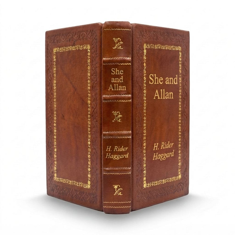 She and Allan by H. Rider Haggard — handcrafted leather bound edition with gold embossing
