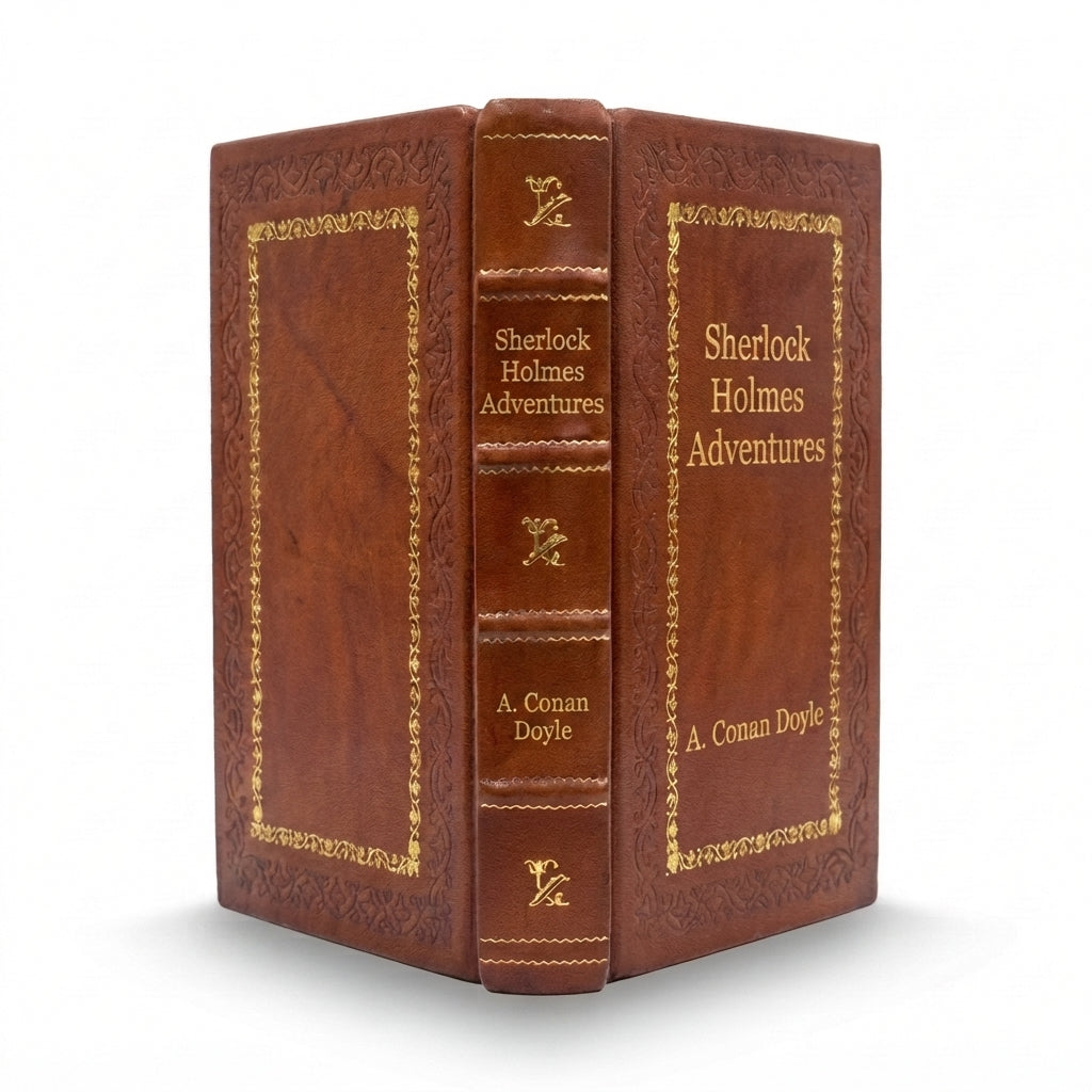 The Adventures of Sherlock Holmes by Arthur Conan Doyle handcrafted leather bound edition