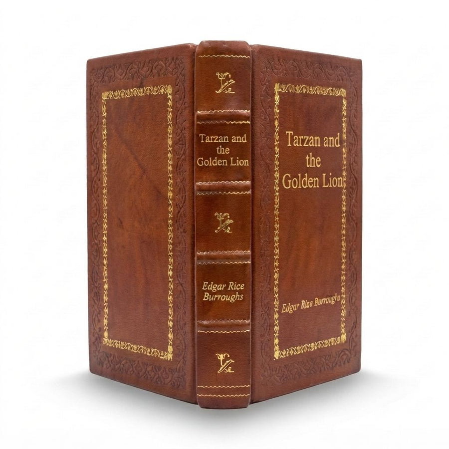 Tarzan and the Golden Lion by Edgar Rice Burroughs — handcrafted leather bound edition with gold embossing