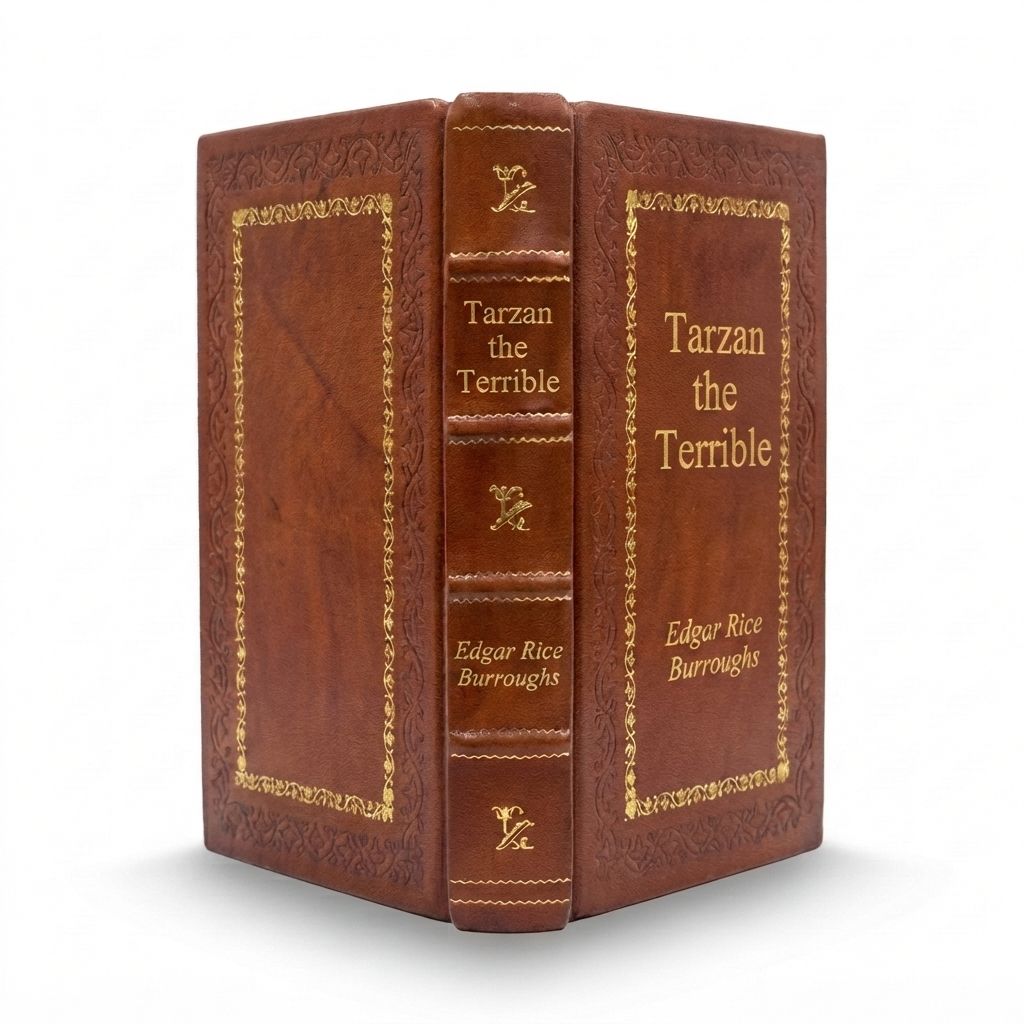 Tarzan the Terrible by Edgar Rice Burroughs — handcrafted leather bound edition with gold embossing