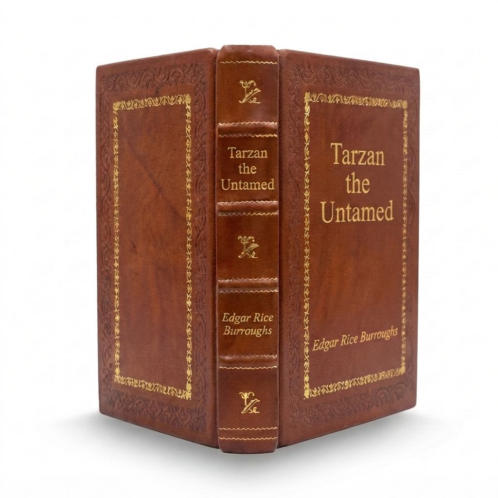 Tarzan the Untamed by Edgar Rice Burroughs — handcrafted leather bound edition with gold embossing