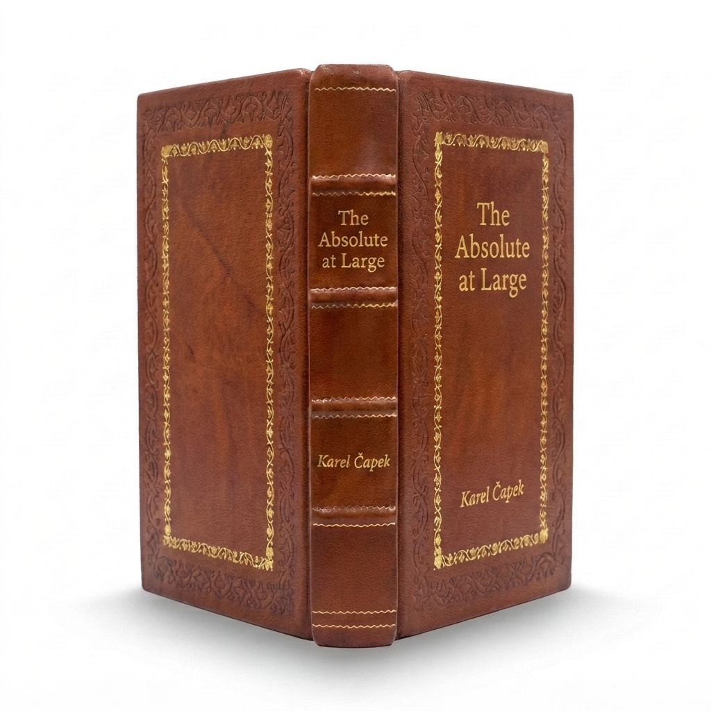 The Absolute at Large by Karel Čapek — handcrafted leather bound edition with gold embossing