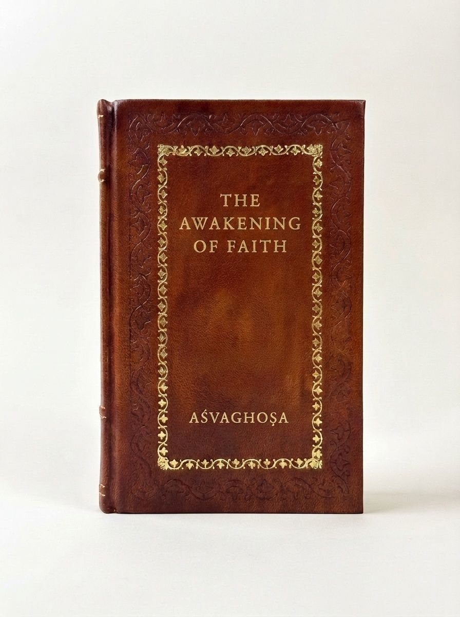 The Awakening of Faith by Aśvaghoṣa — handcrafted leather bound edition with gold embossing