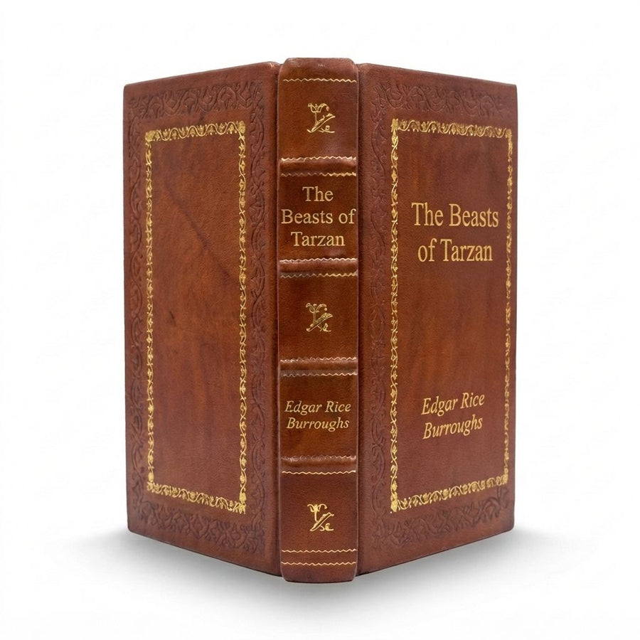 The Beasts of Tarzan by Edgar Rice Burroughs — handcrafted leather bound edition with gold embossing