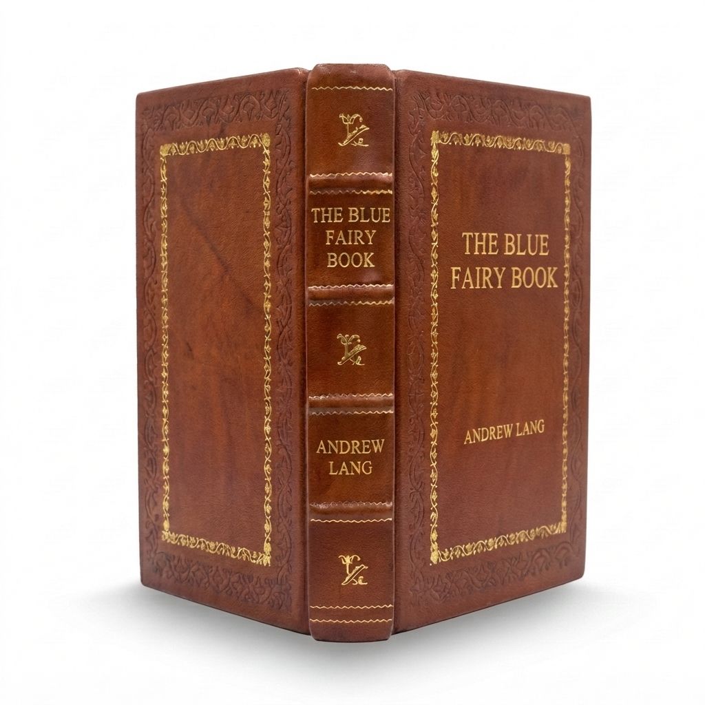 The Blue Fairy Book by Andrew Lang — handcrafted leather bound edition with gold embossing