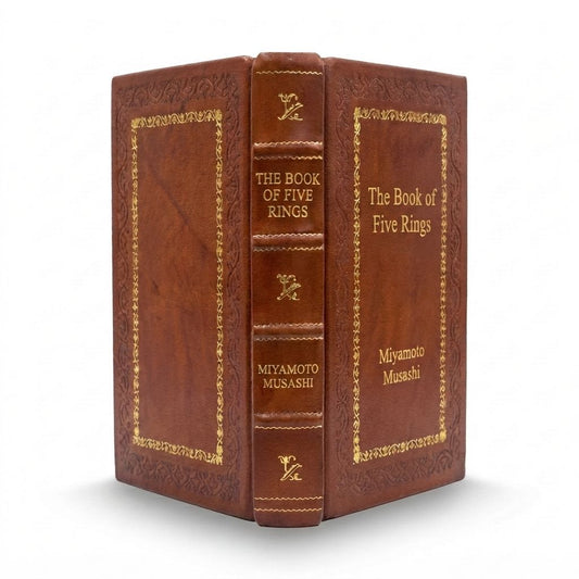 The Book of Five Rings by Miyamoto Musashi — handcrafted leather bound edition with gold embossing