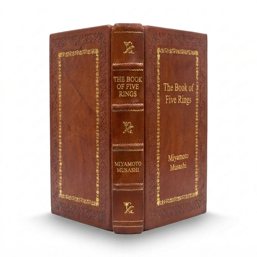 The Book of Five Rings by Miyamoto Musashi — handcrafted leather bound edition with gold embossing