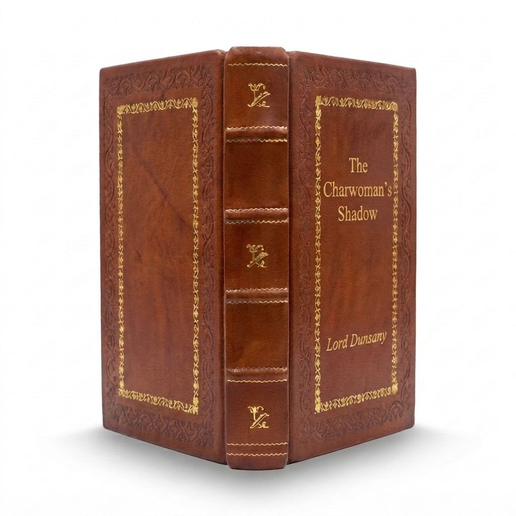 The Charwoman's Shadow by Lord Dunsany — handcrafted leather bound edition with gold embossing