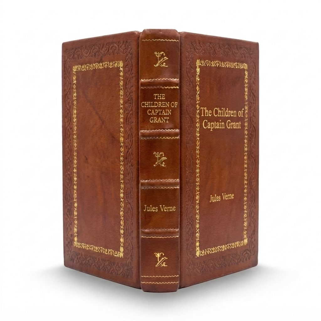 The Children of Captain Grant by Jules Verne — handcrafted leather bound edition with gold embossing