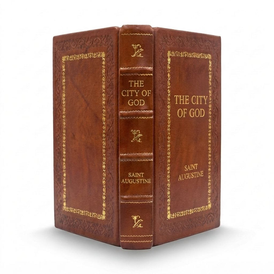 The City of God by Saint Augustine — handcrafted leather bound edition with gold embossing