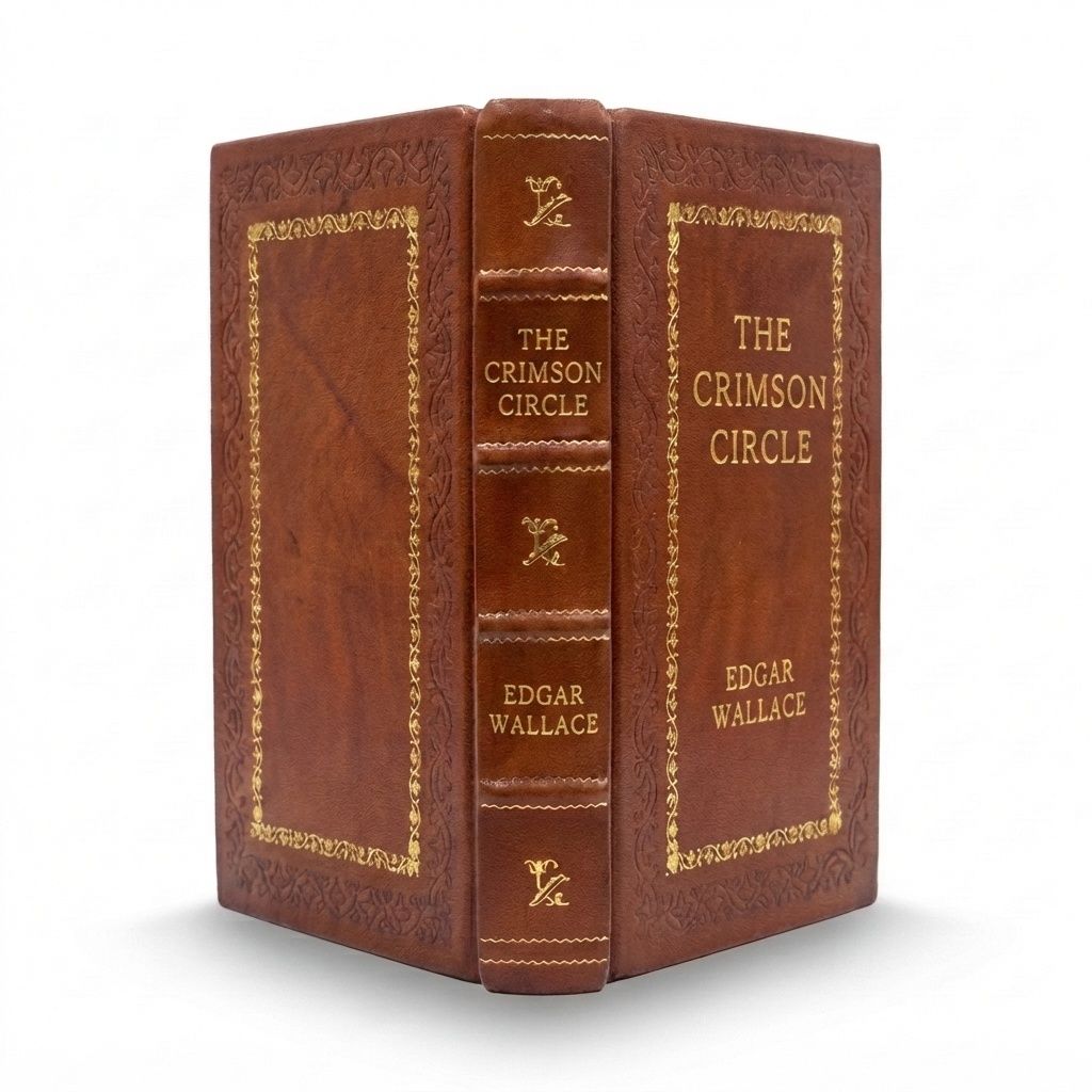 The Crimson Circle by Edgar Wallace — handcrafted leather bound edition with gold embossing