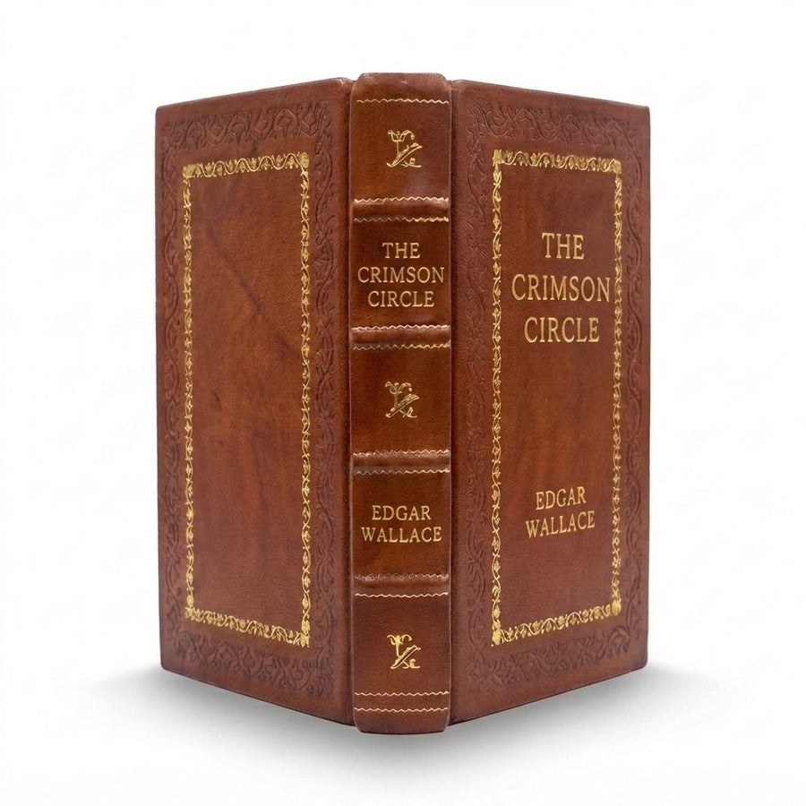 The Crimson Circle by Edgar Wallace — handcrafted leather bound edition with gold embossing