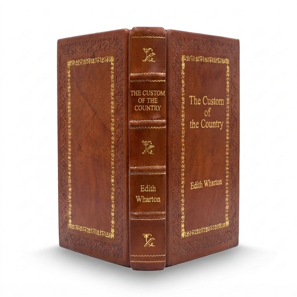The Custom of the Country by Edith Wharton — handcrafted leather bound edition with gold embossing