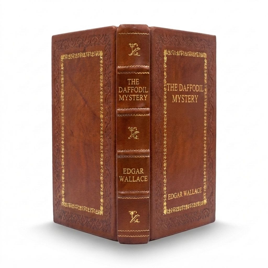 The Daffodil Mystery by Edgar Wallace — handcrafted leather bound edition with gold embossing