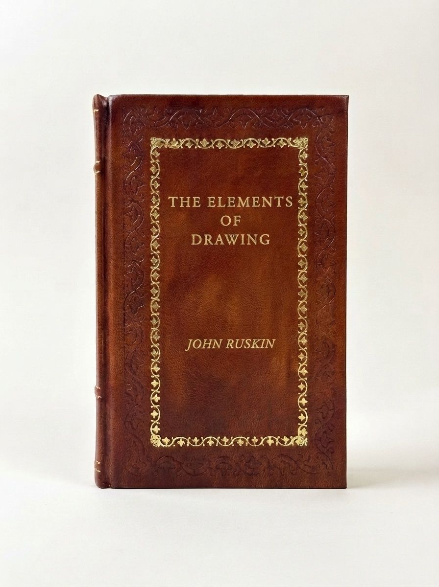 The Elements of Drawing by John Ruskin — handcrafted leather bound edition with gold embossing