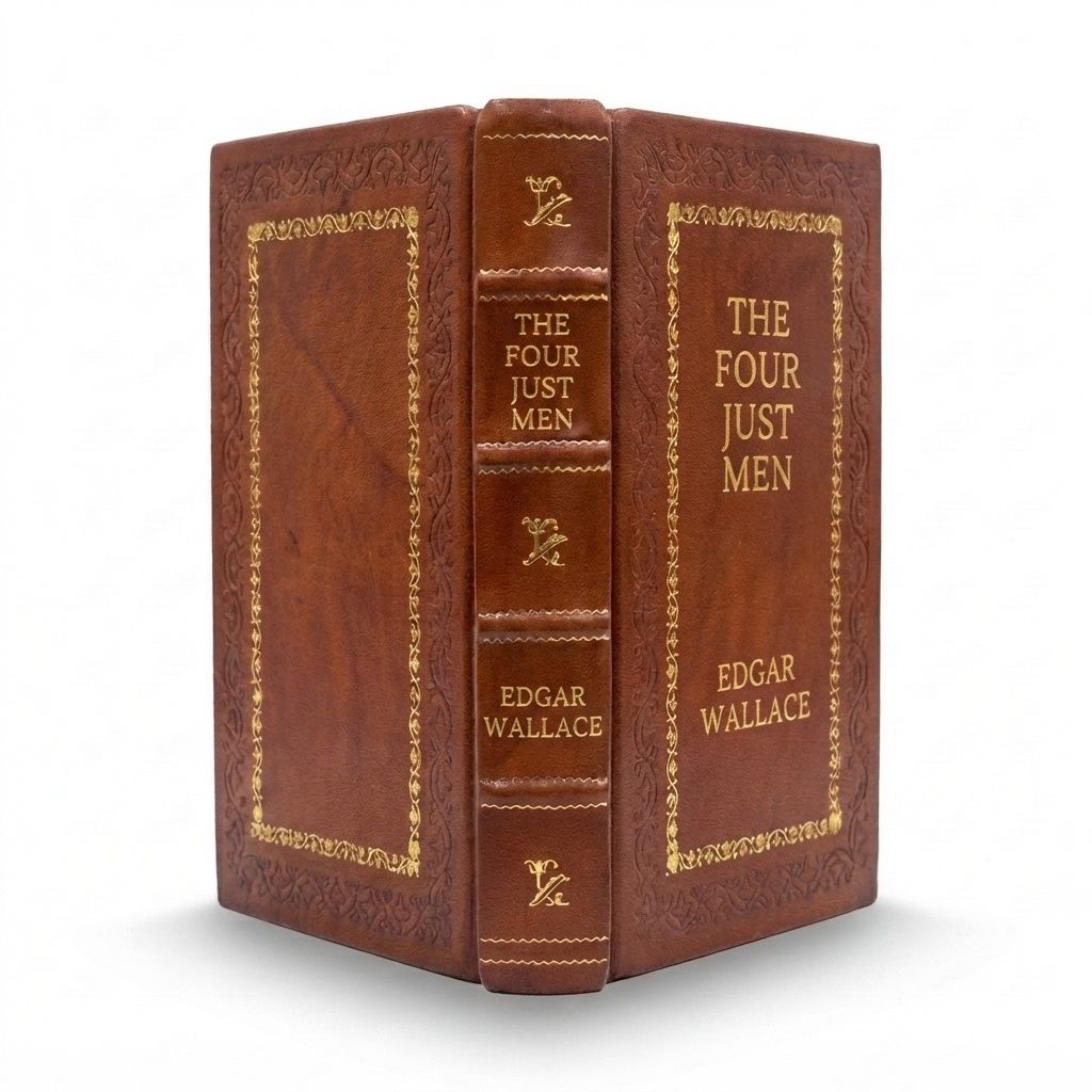 The Four Just Men by Edgar Wallace — handcrafted leather bound edition with gold embossing