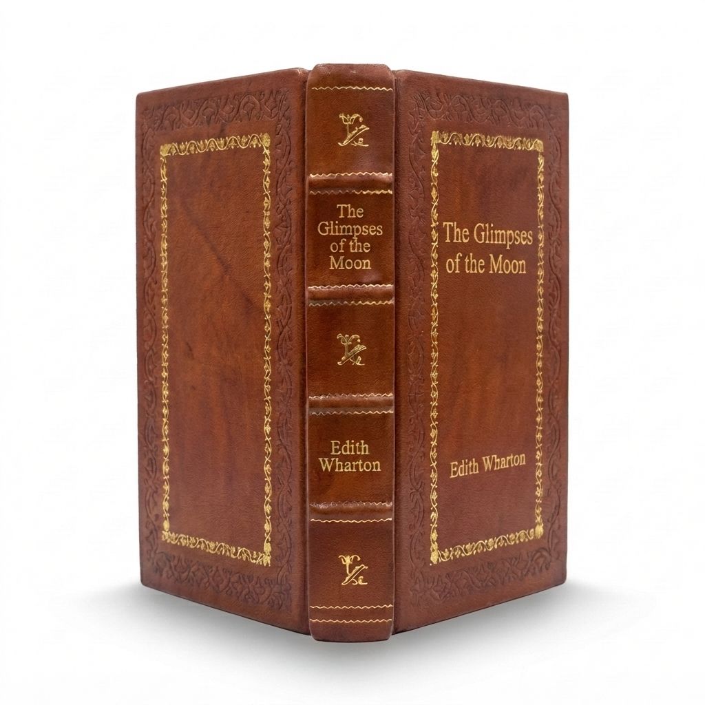The Glimpses of the Moon by Edith Wharton — handcrafted leather bound edition with gold embossing