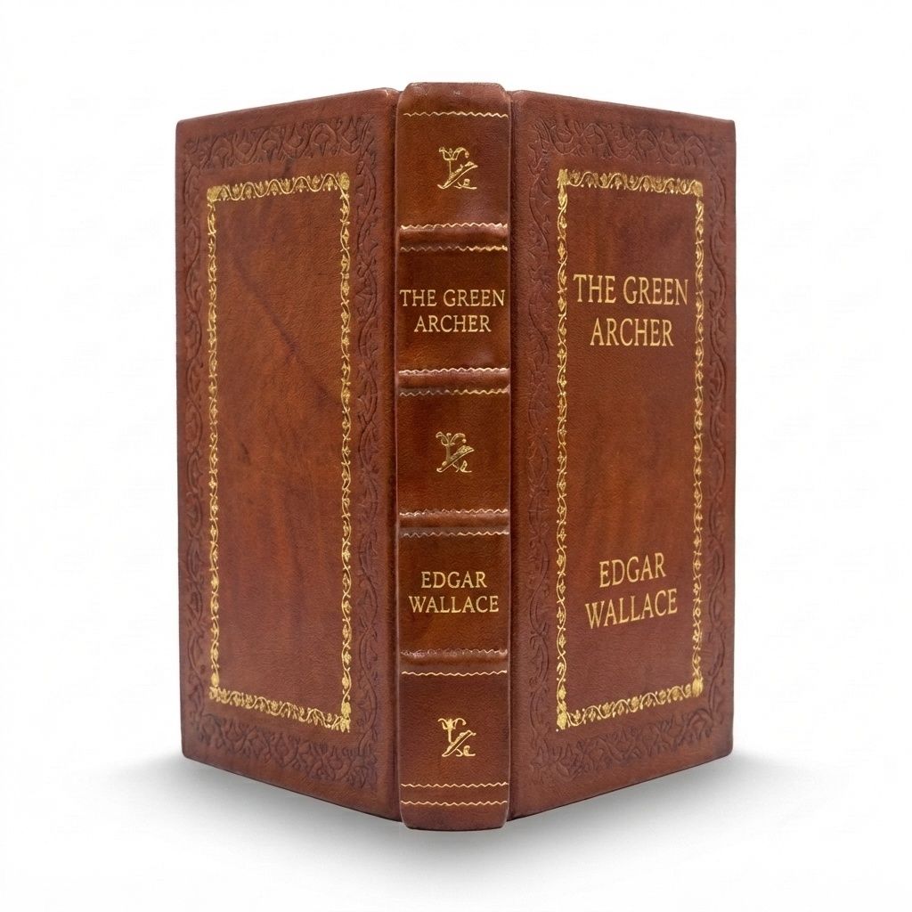 The Green Archer by Edgar Wallace — handcrafted leather bound edition with gold embossing
