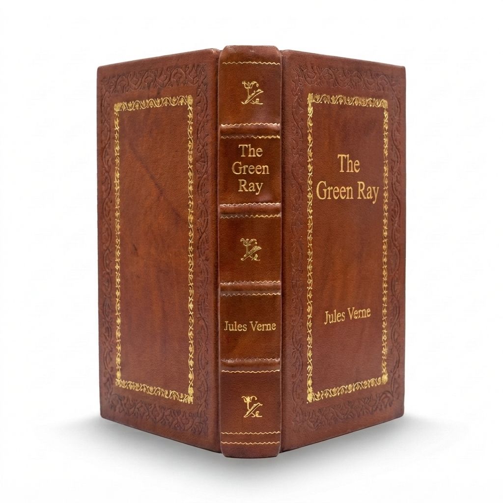 The Green Ray by Jules Verne — handcrafted leather bound edition with gold embossing